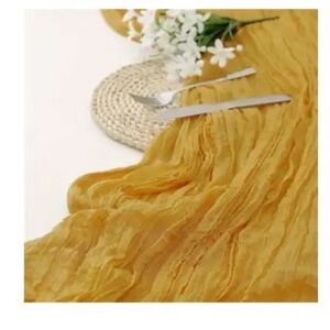 Elegant Gold Crinkled Scarf